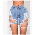 thumbnail image 3 of SUNSIOM Women's High Waist Ripped Distressed Jeans Shorts, 3 of 9