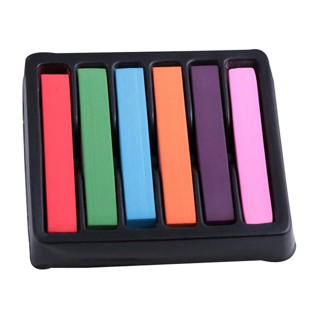 transemion Woman Girl 6 Color Temporary Washable DIY Hair Chalks Dye Pens Soft Pastels One-time Dyeing