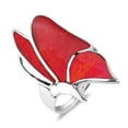 thumbnail image 4 of Flying Monarch Butterfly Red Coral Inlay Stone Sterling Silver Ring-7, 4 of 4