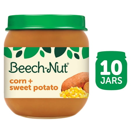 Beech-Nut Stage 2 Baby Food, Corn & Sweet Potato, 4 oz Jar, 10 Pack