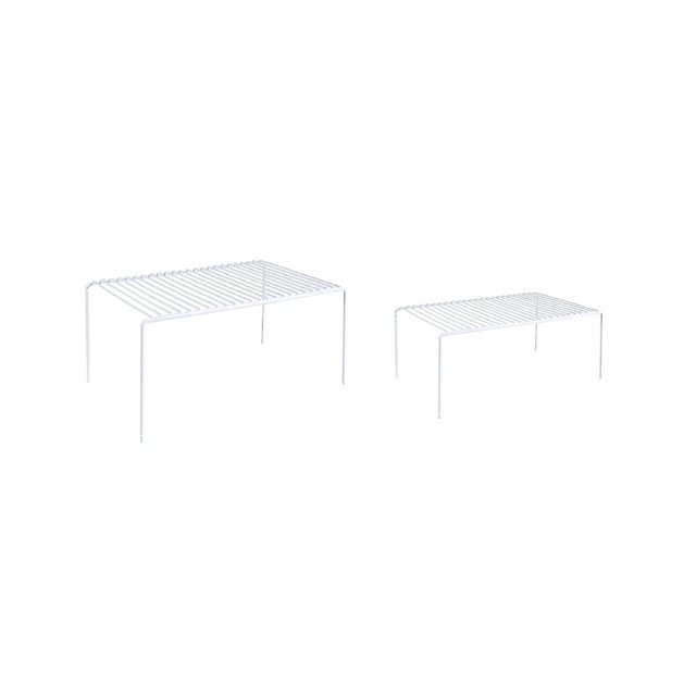 Estante de almacenamiento para gabinete, organizador de cocina de acero inoxidable a prueba de óxido Ahorrador de espacio para refrigerador Despensa Blanco