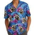 thumbnail image 5 of Funny Tropical Raccoon Hawaiian Shirts For Men Racoon Tropical Casual Mens Hawaiian Shirts Short Sleeve Button Down Shirt Men TO1, 5 of 7