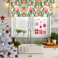 thumbnail image 5 of Summer Peach Curtain Valances for Windows, Kitchen Valance Window Treatments Panel 2 Pack, Pink Orange Fruits Botanical Green Rod Pocket Short Curtains for Bathroom Bedroom 42 x 18 Inch, 5 of 8