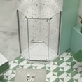 thumbnail image 3 of Pivot shower door, with 1/4" tempered glass , 34.75 in. x 72 in. Frameless Neo-Angle Pivot Shower Enclosure in Chrome., 3 of 11
