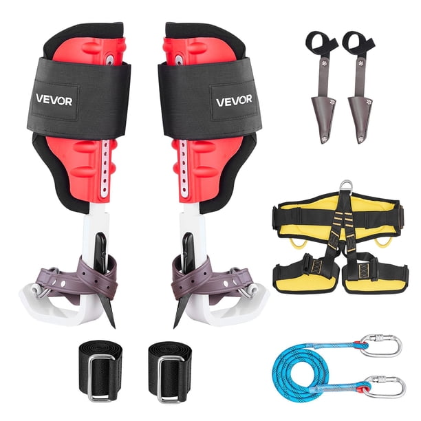 Set de Espuelas para Trepar Árboles VEVOR Ajustables de Aluminio 159-193 cm
