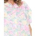 thumbnail image 3 of Casual Nights Women's Snap Front House Dress, Lightweight Short Sleeve Cotton-Poly Knit Duster Robe with Pockets, Mid-Calf, Yellow/Pink Floral Large, 3 of 4