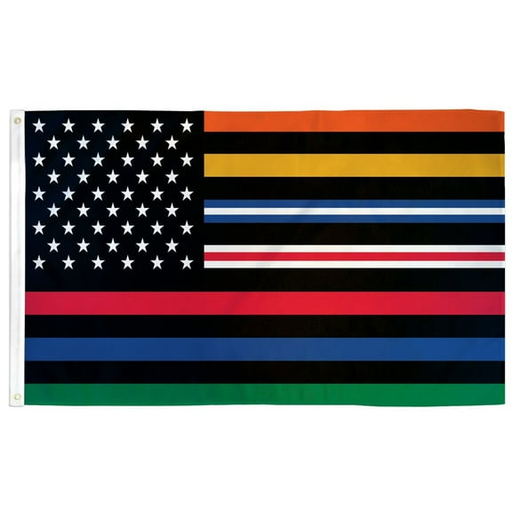 Multi Thin Line Flag 3x5ft Poly