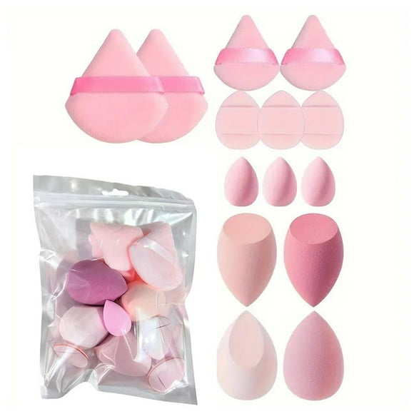 UOYOTT 14pcs Makeup Powder Puff Beauty Egg Makeup Sponges Beauty Blenders Use For Dry And Wet With Bag
