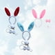 thumbnail image 3 of 9 piezas de diseño de oreja de conejo de peluche aros de pelo corbatas en forma de lazo corbatas de conejo falso para niños adultos blanco rosa rojo y azul, 3 of 5