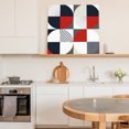 thumbnail image 6 of Red Black Geometric Wall Art Painting on Canvas, Middle Century Modern Abstract Art Canvas Art Home Prints Wall Art Framed Modern Artwork for Living Room Bedroom Wall Decor 20x20in, 6 of 9