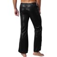 thumbnail image 4 of inlzdz Mens Shiny Sequined Bell Bottom Long Pants Dance Performance Trousers Black M, 4 of 5