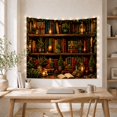 thumbnail image 5 of Densely Packed Wooden with Bookshelf Filled Variety Books, Mystical Fantasy for Space Lovers, Galaxy Room Decor, Christmas Gift, Tapestry Wall Hanging for Bedroom and Dorm, 5 of 7