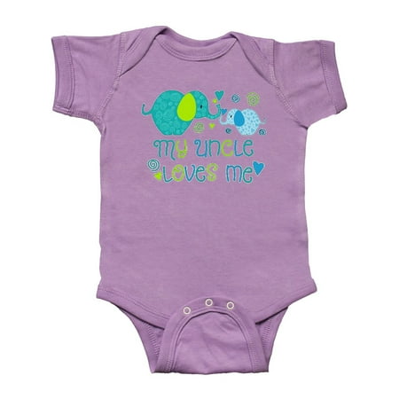 

Inktastic My Uncle Loves Me- Cute Elephants Gift Baby Boy or Baby Girl Bodysuit