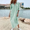 thumbnail image 5 of Odbmxy Striped Women Maxi Dresses Fall Long Sleeve Shift Holiday Casual Collared Loose Shirt Dress for Women Beach, 5 of 7