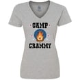 thumbnail image 3 of Inktastic Camp Grammy with Campfire and Stars Women's V-Neck T-Shirt, 3 of 5