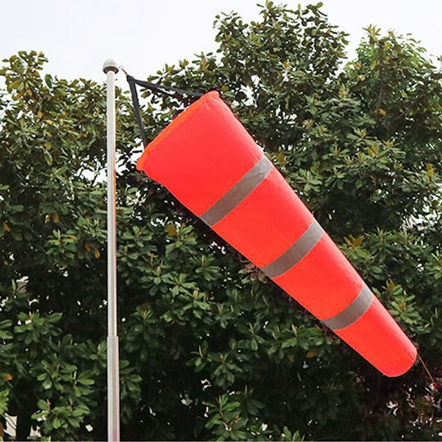 Red Windsock, Lightweight Polyester Bag For Outdoor Farm Industry, Wind Direction Measurement Sock, 100cm