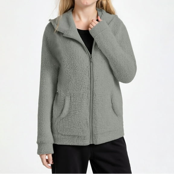 Boys Fleece Jacket Zip Up Long Sleeve Fuzzy Jacket Cute Hooded Girls 5-6 Years Fall Clothes