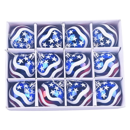 

Plastic Ball American Independence Day Decoration Pendant 6cm/12PCS