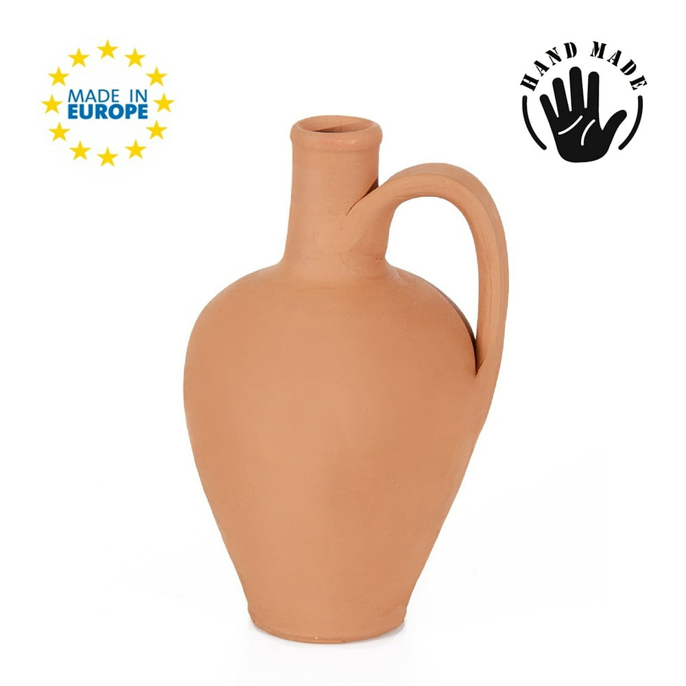 Natural Clay Water Pitcher, Unglazed Terracotta Water Carafe