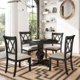 thumbnail image 3 of Roundhill Furniture Havre Dining Set, Pedestal Round Table with 4 Chairs, 3 of 14