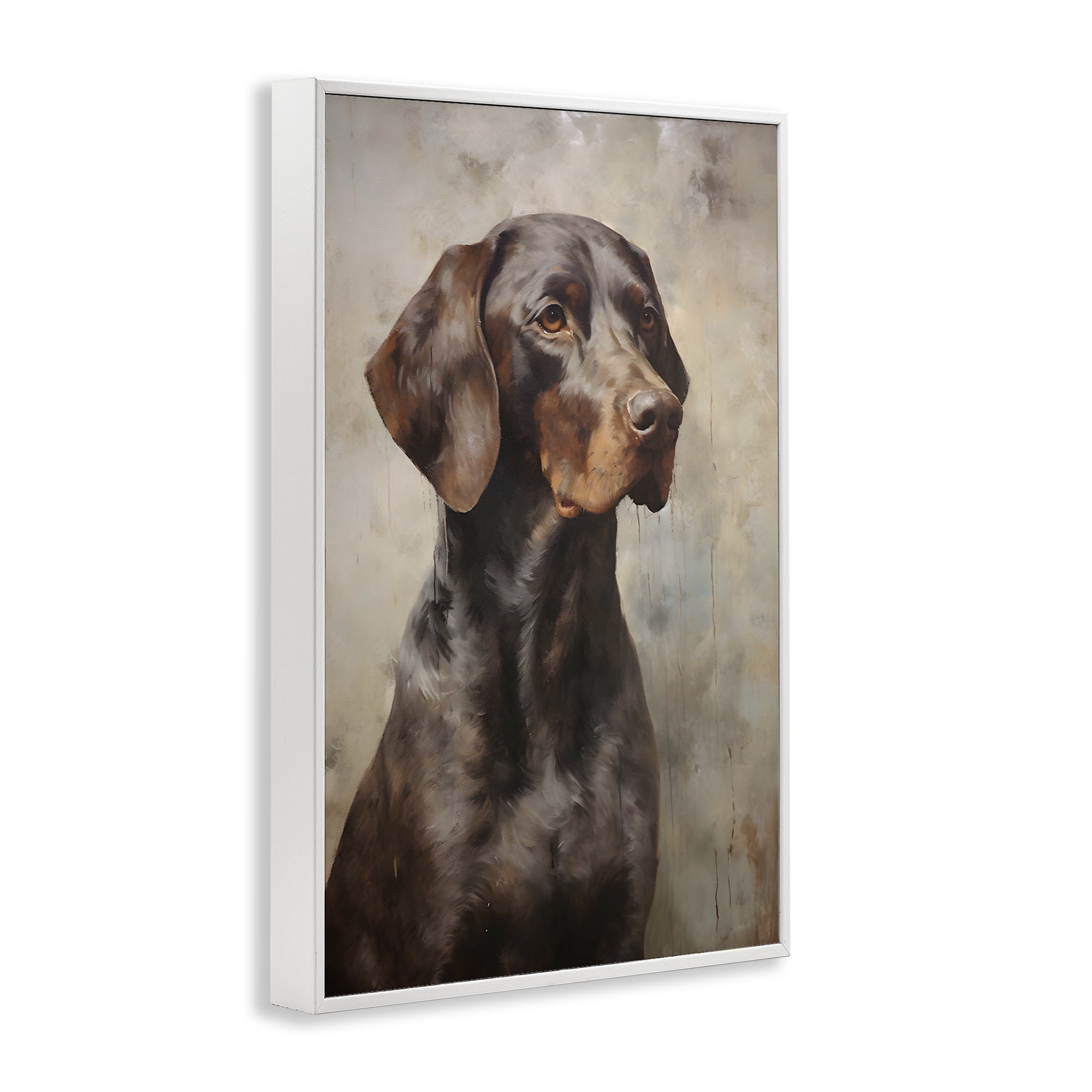 Stupell Industries Brown Labrador Visage Animals & Insects Painting White Framed Art Print Wall Art, 12 x 18