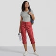 thumbnail image 6 of Dwellite Cargo Pants For Women 2026 Summer Casual High Waisted Button Loose Travel Hiking Comfy Capri Cropped Pants With Pockets Red 2XL, 6 of 8