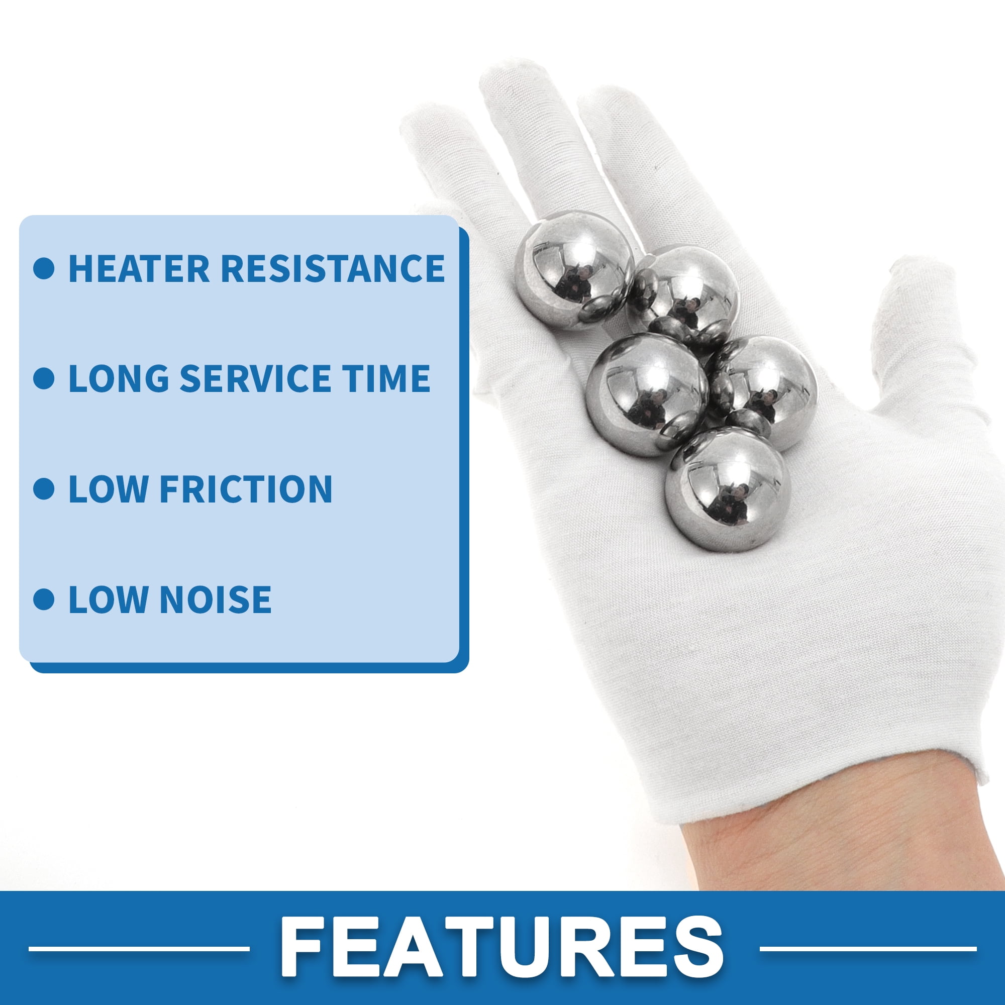Unique Bargains 28.6mm Bearing Ball Bearing Steel G100 Precision Ball Silver Tone 5 Pcs
