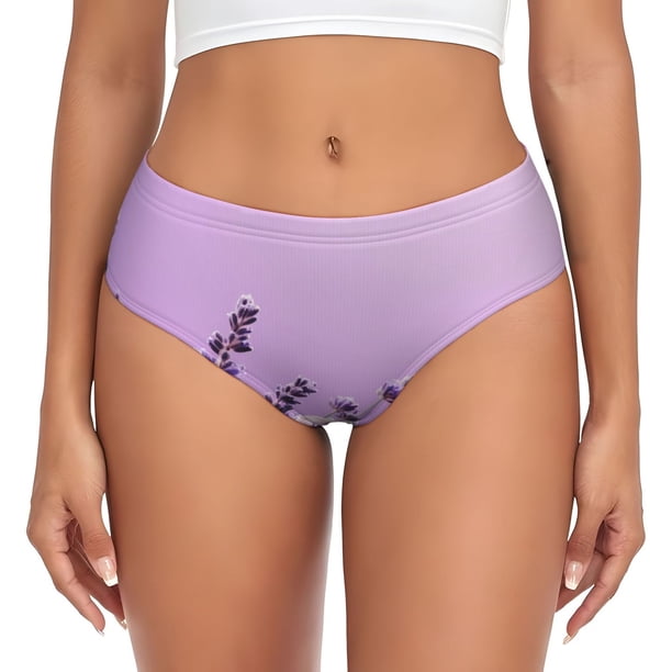 Balery Lavender Roses Arrangement Ropa Interior de Algodón para Mujer con Dibujo – Braguitas Cómodas y Elásticas, Estilo Clásico-Large