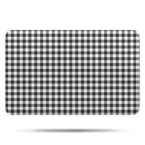 Black White Gingham Checkered Pattern Bathroom Rugs Mat,Non Slip Microfiber Bathroom Rug,Rubber Backing,Soft Bathroom Mats for Bathroom Floor,Tub and Shower,17x27in(43x68cm)