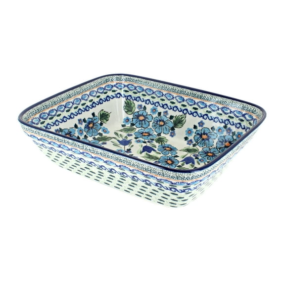 Blue Rose Polish Pottery Ballina Medium Deep Baker