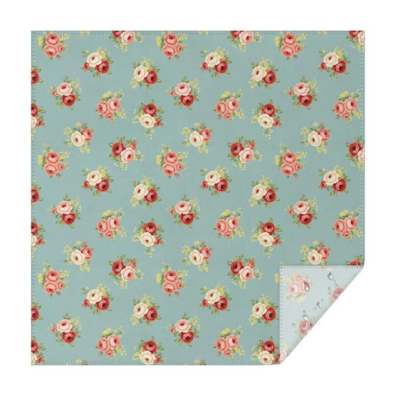 Pioneer Flower Floral Print Pattern Square Tablecloth, Waterproof Wipeable Spillproof Washable Table Cover for Home Kitchen Party and Daily Decor 60"x60"