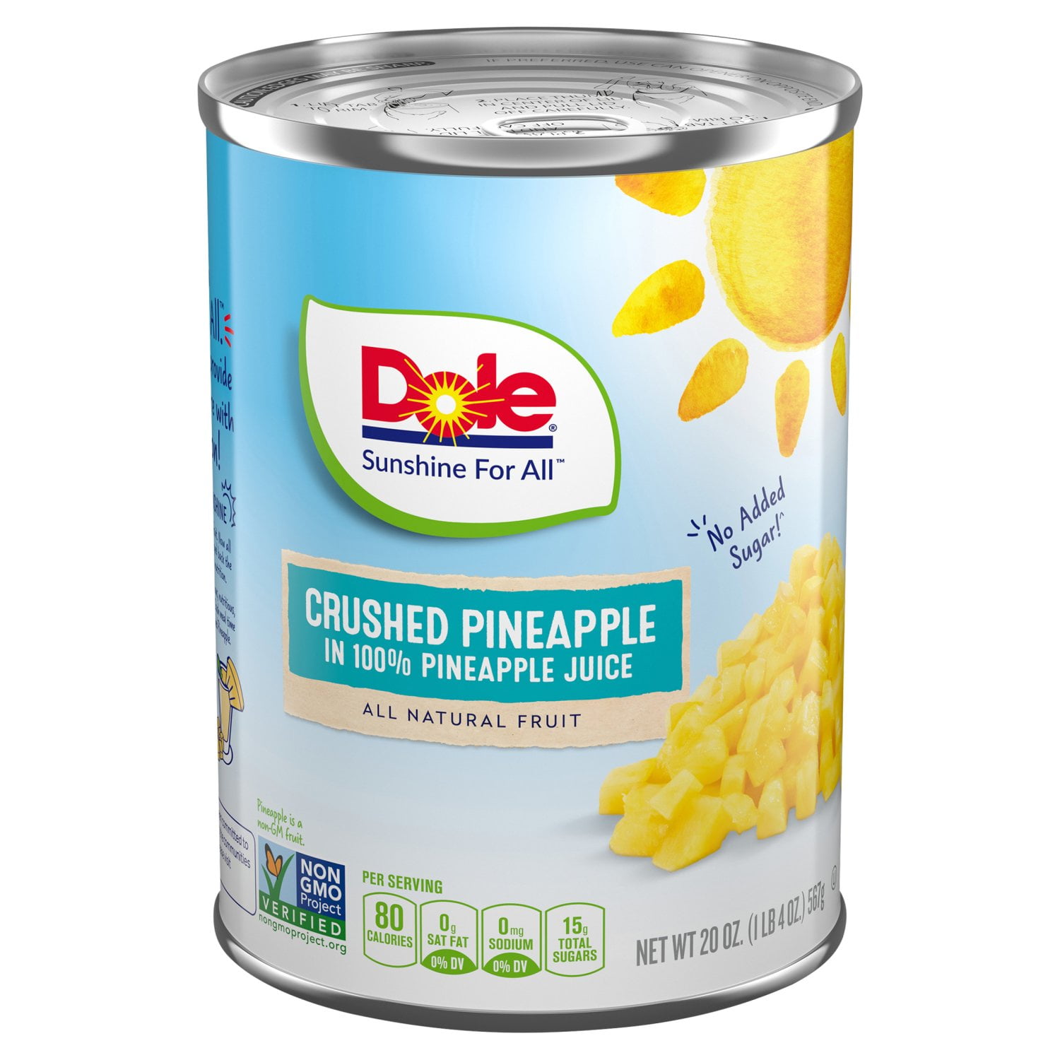 (6 pack) Dole Pineapple Crushed In 100% Pineapple Juice 20 oz Package May Vary