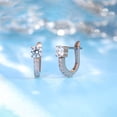 thumbnail image 4 of Limerencia Titanium Cubic Zirconia Hoops, Lightweight Cuff Earrings for Women, 4 of 6