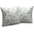 thumbnail image 5 of Colorful Floral Elegant Linen Pillow Covers Beautiful Flowers and Leaves Decorative Pillowcase for Living Room Patio Car White Square Cushion Covers 20x20 2 Pack, 5 of 6