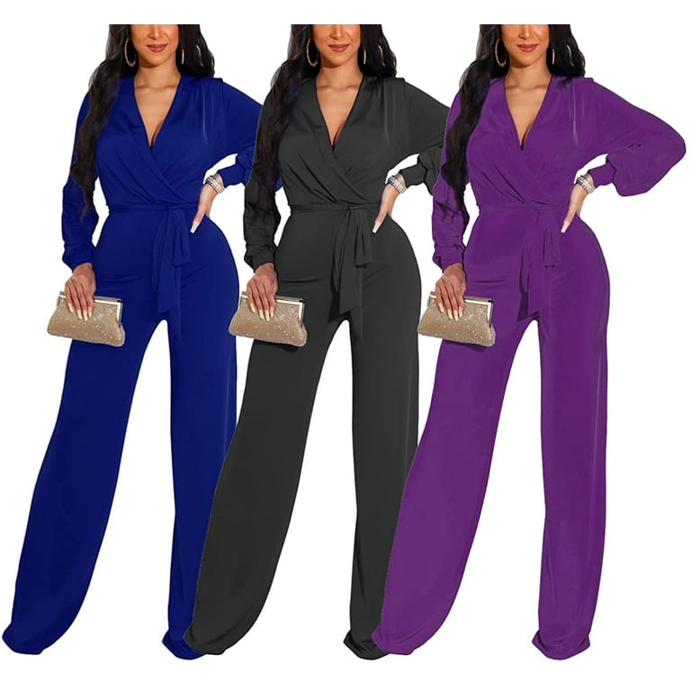 Dropship Autumn Elegant Purple Jumpsuit Women O-neck Long-Sleeved High  Waist Lace Up Slim Jumpsuits Female Winter Fashion New Lady Romper to Sell  Online at a Lower Price