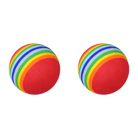 Red Indestructible Dog Ball Silent EVA Foam Tennis Toy for Puppies 2 Packs Durable Interactive Fetch Ball for Small Breeds Soft Indoor Chew Gift 1.7 Inch