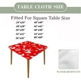 thumbnail image 4 of Christmas Square Tablecloth, Merry Christmas Happy New Year, with Elastic Edge Design, Waterproof and Washable Table Cover, Fitted for 32"x32" Square Table, Style 15, 4 of 4