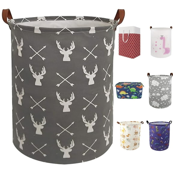 Laundry Hamper, Collapsible Laundry Basket Dorm, Baby Laundry Basket, Large Laundry Hamper Waterproof with Leather Handle for Dirty Clothes, Kids Toys, Bedroom, Bathroom