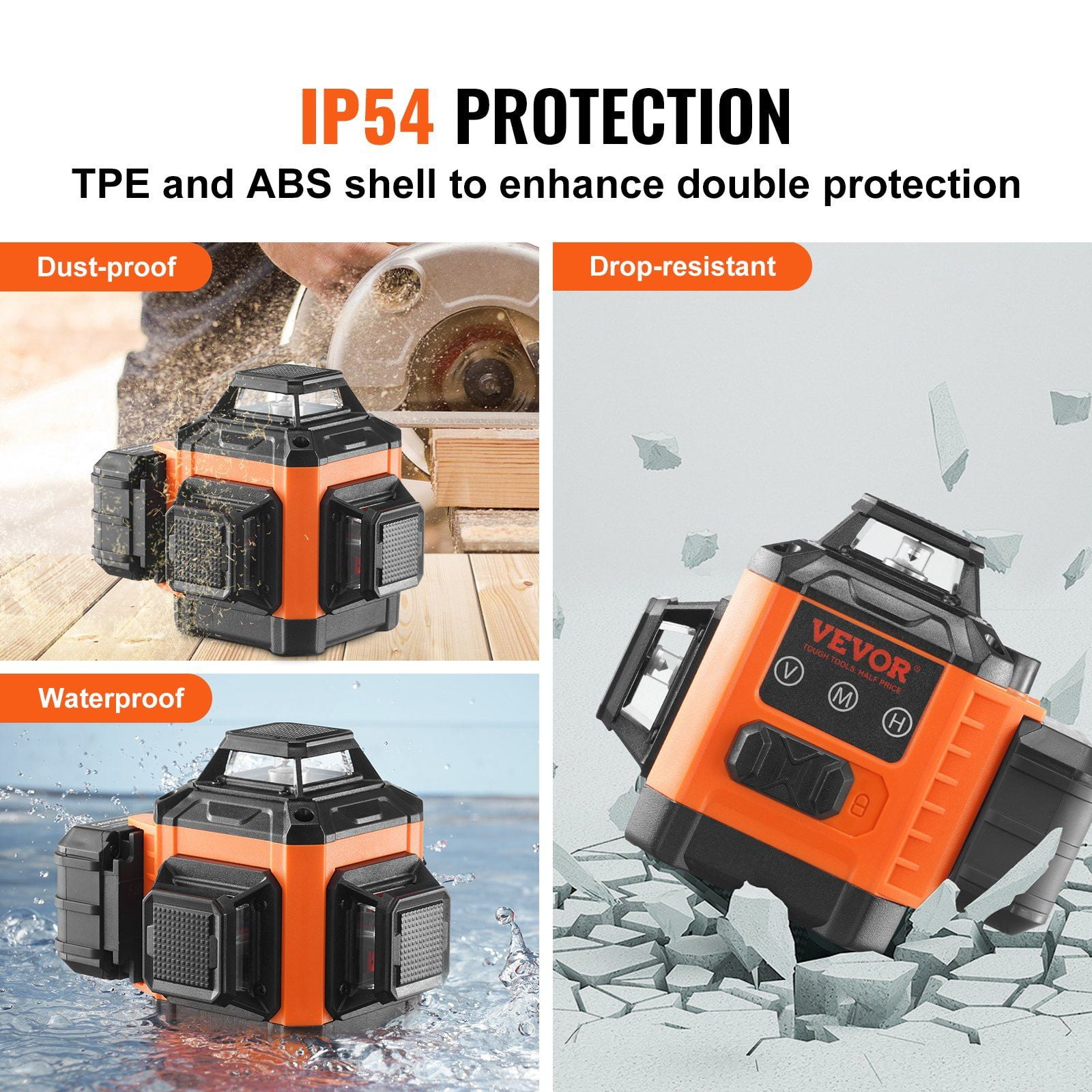 100ft Self Leveling Green Laser Level Manual 3x360 Cross Line IP54 Waterproof 8h Continuous Working with Battery and Stand