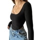 thumbnail image 4 of VISgogo Tops de Mujer, Camiseta de Punto de Color Sólido de Manga Larga con Cuello en U para Damas Jóvenes VISgogo moda, 4 of 9