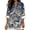Curvy Blue, variant on FKELYI Oriental Flower Purple Print Faux Linen Shirts for Women Summer Blouse V-Neck 3/4 Sleeve Casual Top Soft Loose Fit Business Casual Outfits for Ladies, L