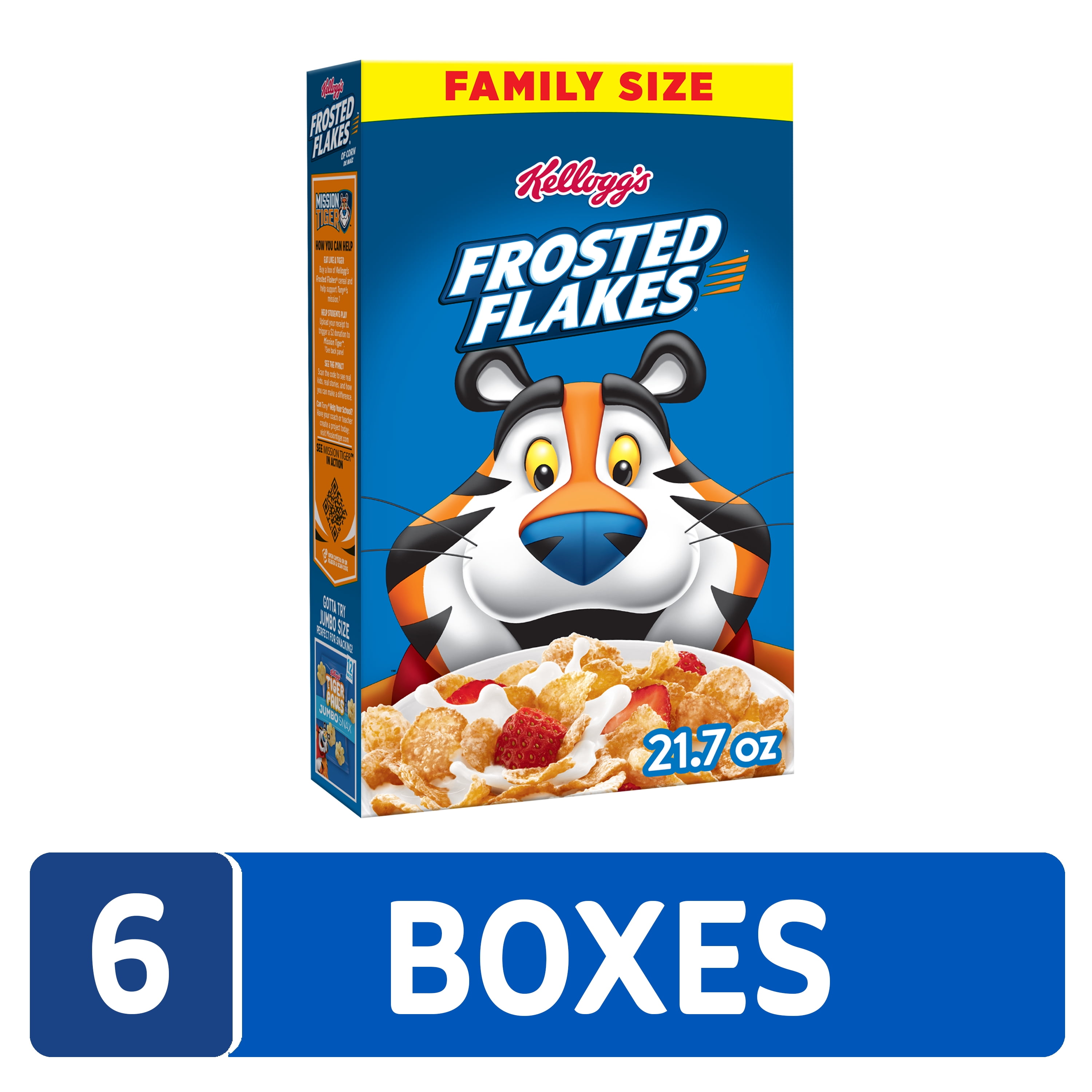 42225291 Walmart Title US en-US Kellogg's Frosted Flakes Original Breakfast Cereal, Kids Cereal, 21.7 oz, 6 Count