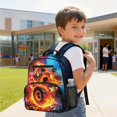 thumbnail image 4 of Jeiento Tractor Kids Toddler Preschool Backpack, Cool Flame 13.5 Inch Lightweight School Bag for 2-5 Year Old Girls, Bookbag with 2 Mesh Side Pockets for Water, 4 of 7