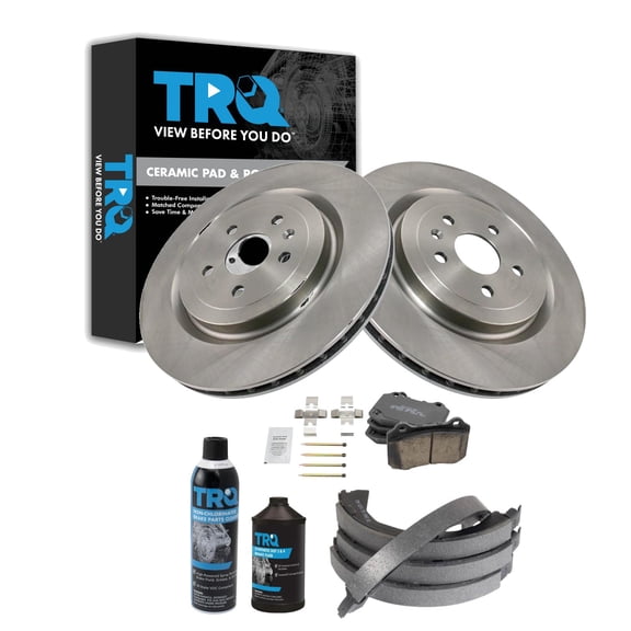 TRQ Rear Brake Pad & Rotor Kit BKA42455 Fits Select 2010-2015 Chevrolet Camaro , 2009-2014 Cadillac CTS
