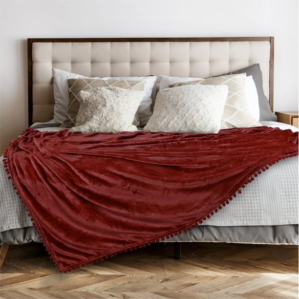 Maroon bed throw hotsell