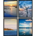 thumbnail image 2 of PixonSign Framed Wall Art Vibrant Ocean Cloud Reflection Islands Prints, Set of 4 Sea Landscape Wall Decors, Nature Wall Décor, Beach Adhesive Canvas Poster, Modern Home Artwork - 8"x10" Black, 2 of 5