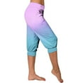 thumbnail image 6 of CLOISE Womens Capris Athletic Stretch Capris Joggers With Pockets Soft Elastic Waist Running Petite Capri Sweatpants Pull On Capri Lounge Pants Gradient Color Casual Yoga Capris Purple, 6 of 6