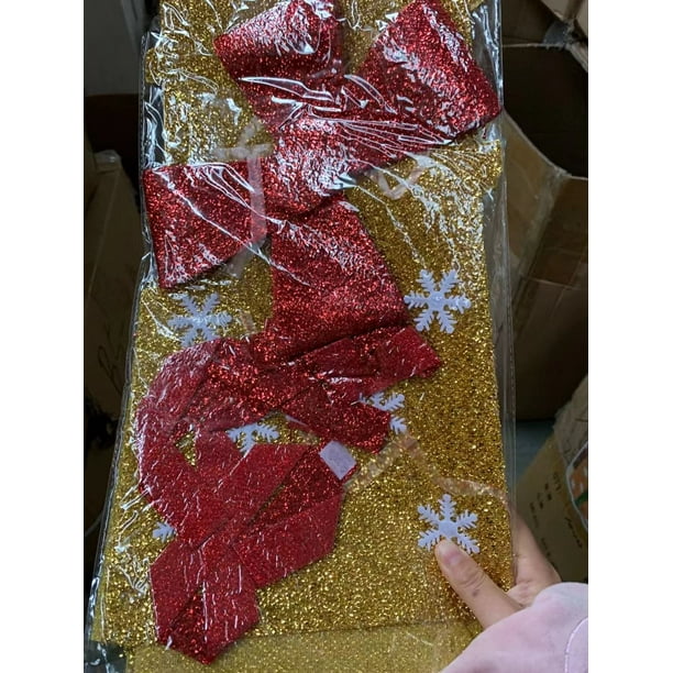 Xihbxyly Ofertas Diarias de Hoy Prime Solo Hoy Caja de Regalo En Adorno Navideño, Decoración de Ventana, Caja de Regalo En Copos de Nieve