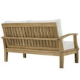 thumbnail image 3 of Modway Marina Modern Wood Patio Teak Loveseat in Natural/White, 3 of 4