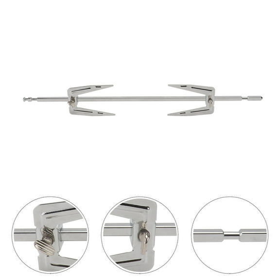 KALLORY Rotating Skewer Grill Forks Stainless Steel Bbq Kitchen Fork Meat Skewer Grill Rotisserie Kit For Air Fryer